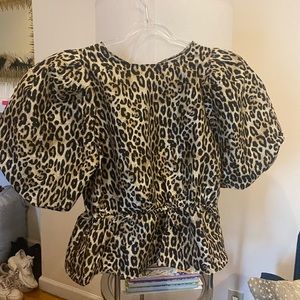 Cheetah Puff Sleeve Blouse